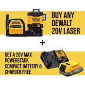 Dewalt 20V MAX XR 3 x 360 Green Laser
